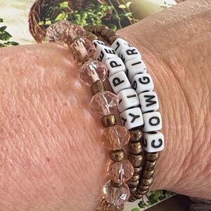 Cowgirl Beaded Stretch Bracelet Set